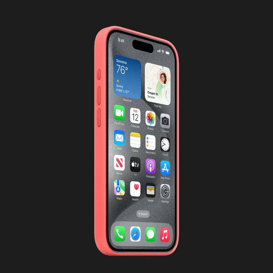 Apple iPhone 15 Pro Max Silicone Case with MagSafe | Guava