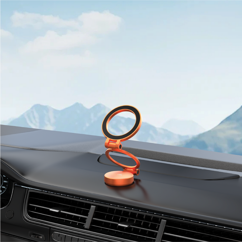 LZEL 360° Magnetic Suction Phone Holder Three-Axis Adjustable Angle - Robust Magnetic Grip - Orange