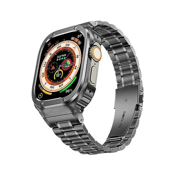 Stainless Steel 49mm Watch Ultra Band With Frame - Black | 23017-BK