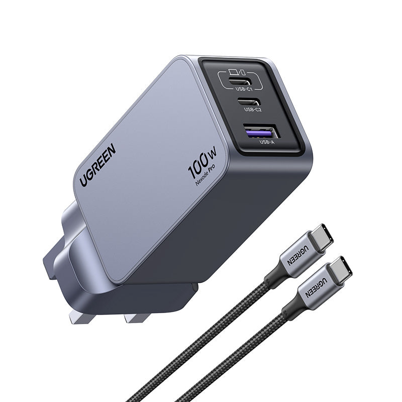 UGREEN Nexode Pro 100W 3-Port GaN Fast Charger Set UK25875
