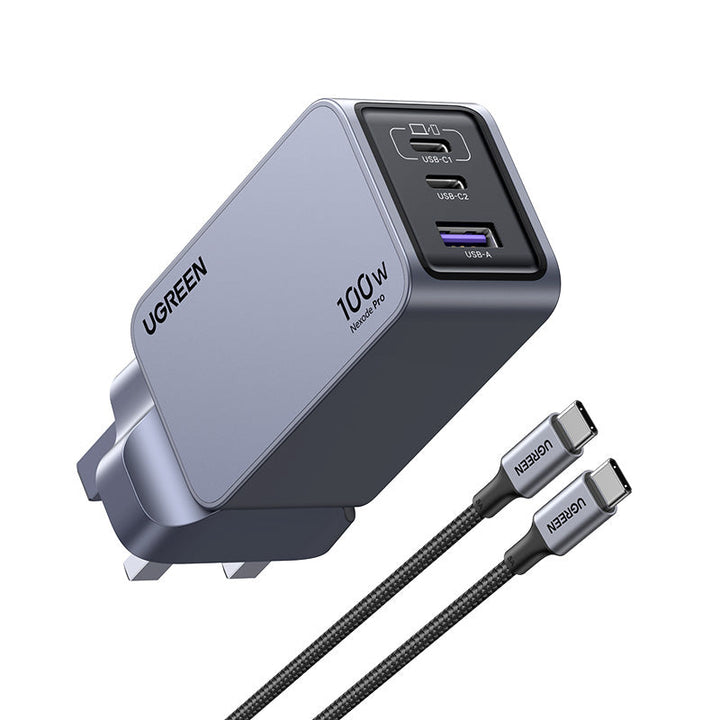 UGREEN Nexode Pro 100W 3-Port GaN Fast Charger Set UK25875