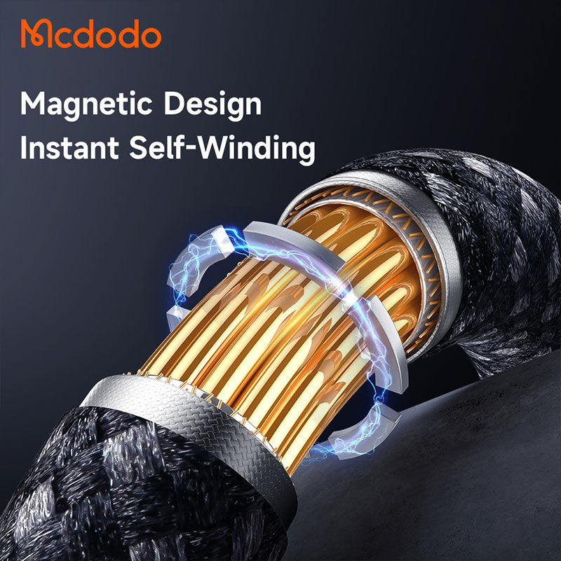 MCDODO-60W USB C TO TYPE C MAGNATIC SELF -WINDING CABLE