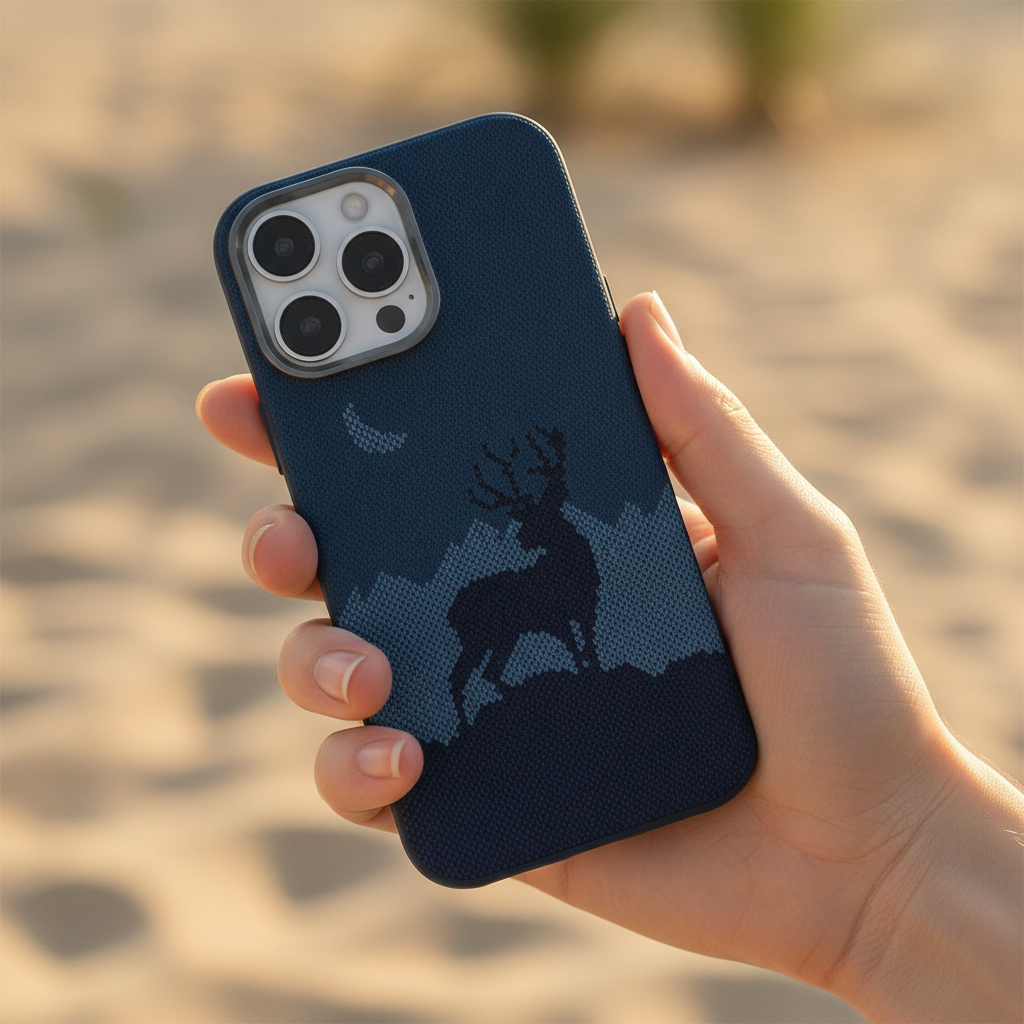 LZEL MagCarbon Deer Cover for iPhone 16 Pro - Navy Deer