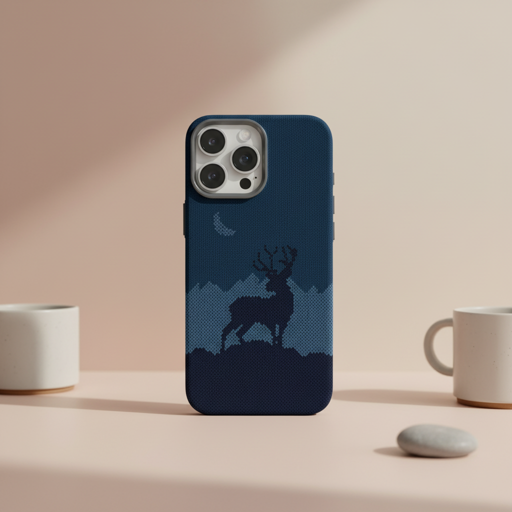 LZEL MagCarbon Deer Cover for iPhone 16 Pro - Navy Deer