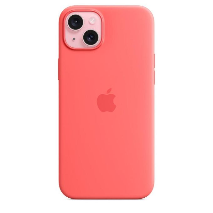 APPLE - iPhone 15 Plus Silicone Case with MagSafe - Guava