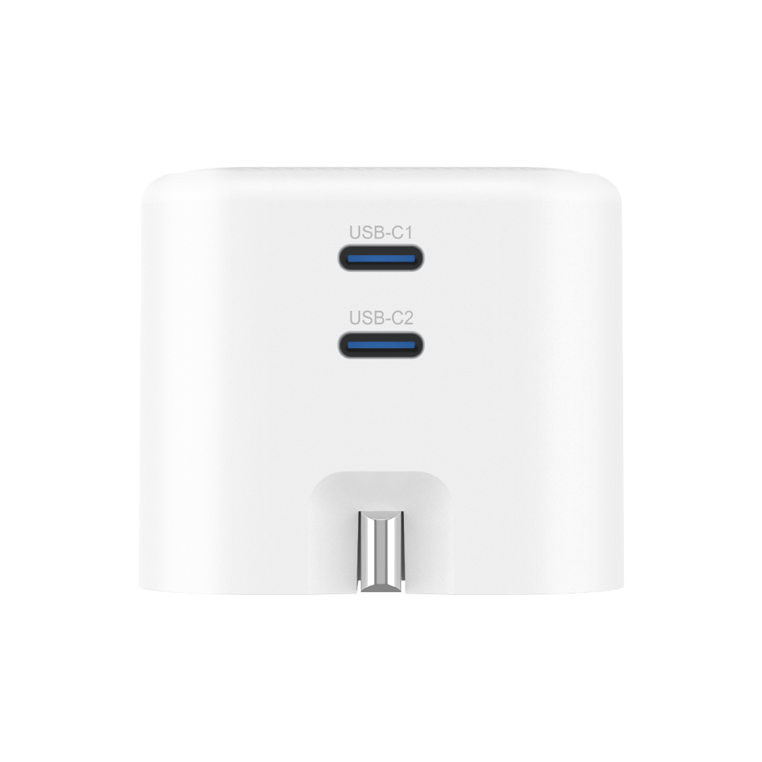 Asli  Global Powercore Dual 45 Gan Dual-Port Usb-C Fast Charger - White