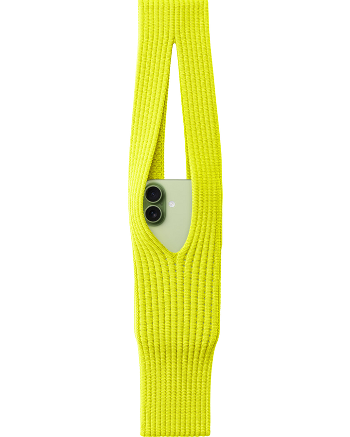 Phone Pocket with Strap – Stretch Knit Wearable iPhone Holder 40 cm | Lemon