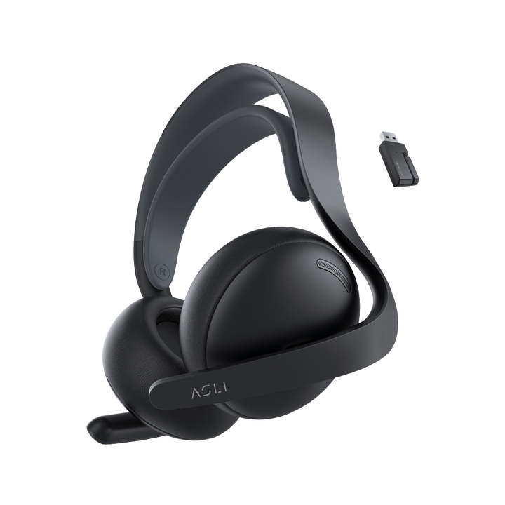Asli Global Wavetune Series High-Performance 2.4G Wireless Tri-Mode Gaming Headset - Black