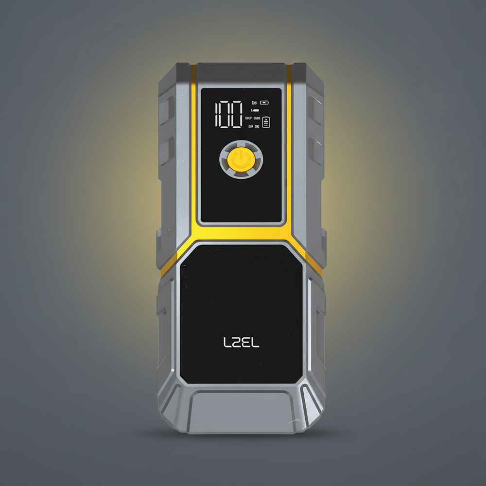 LZEL EnergizeIgnite - 12,000mAh Car Jump Starter with LED Flashlight - Gray/Yellow
