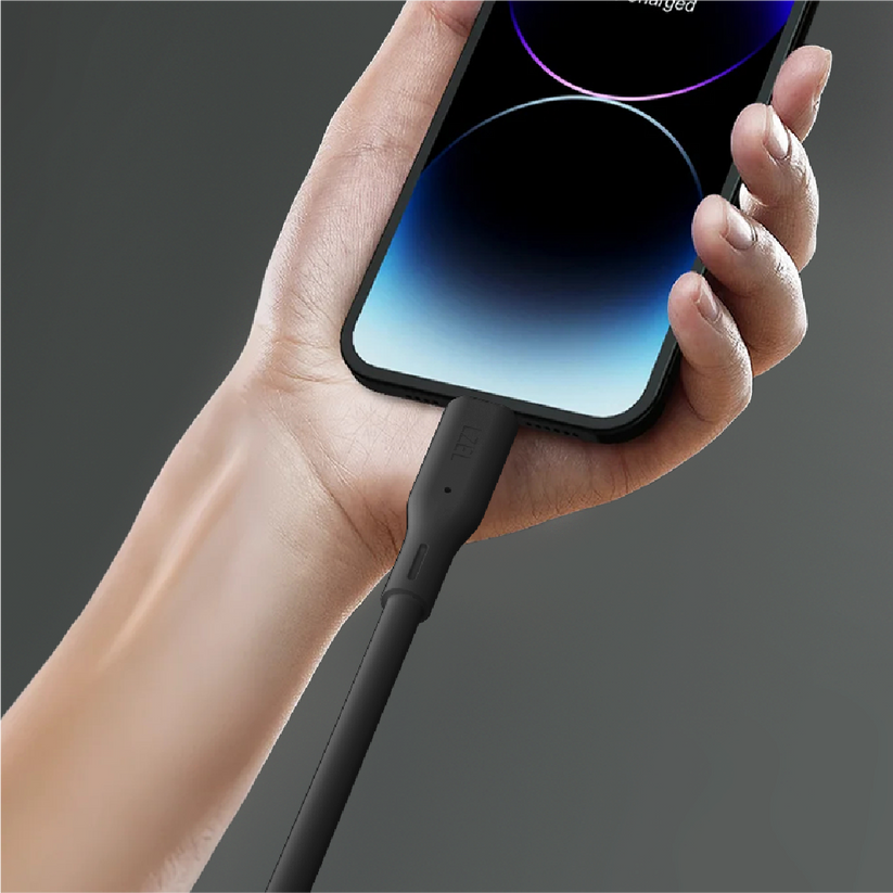 LZEL Celeris Silox CXL Soft Silicone USB-C to Lightning Cable, 480Mbps, 60W Max, 1m - Black