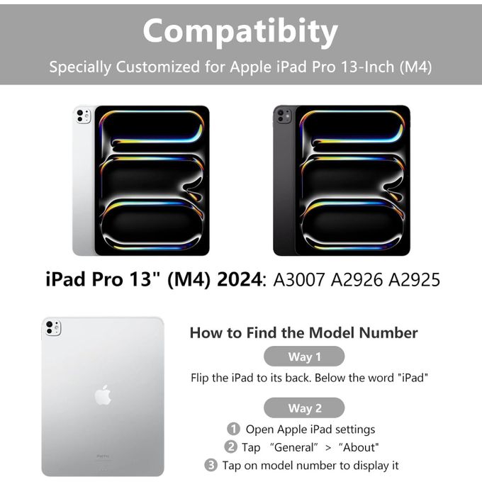 YESIDO iPad Pro 13 M4/M5 Keyboard Case 2024 - Black