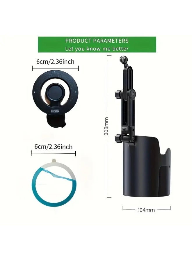 Magsafe Magnetic Car Cup Holder with Rotation Lock Secure & Convenient