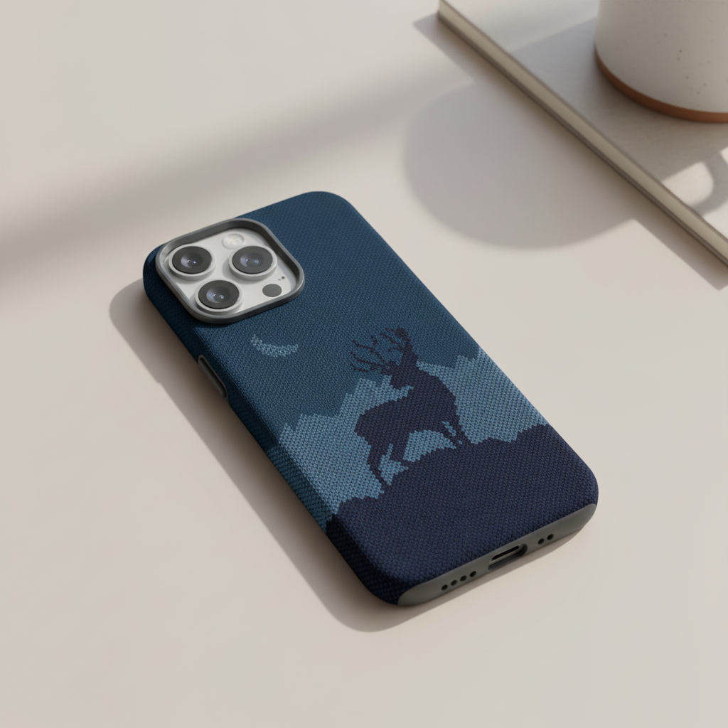LZEL MagCarbon Deer Cover for iPhone 16 Pro - Navy Deer