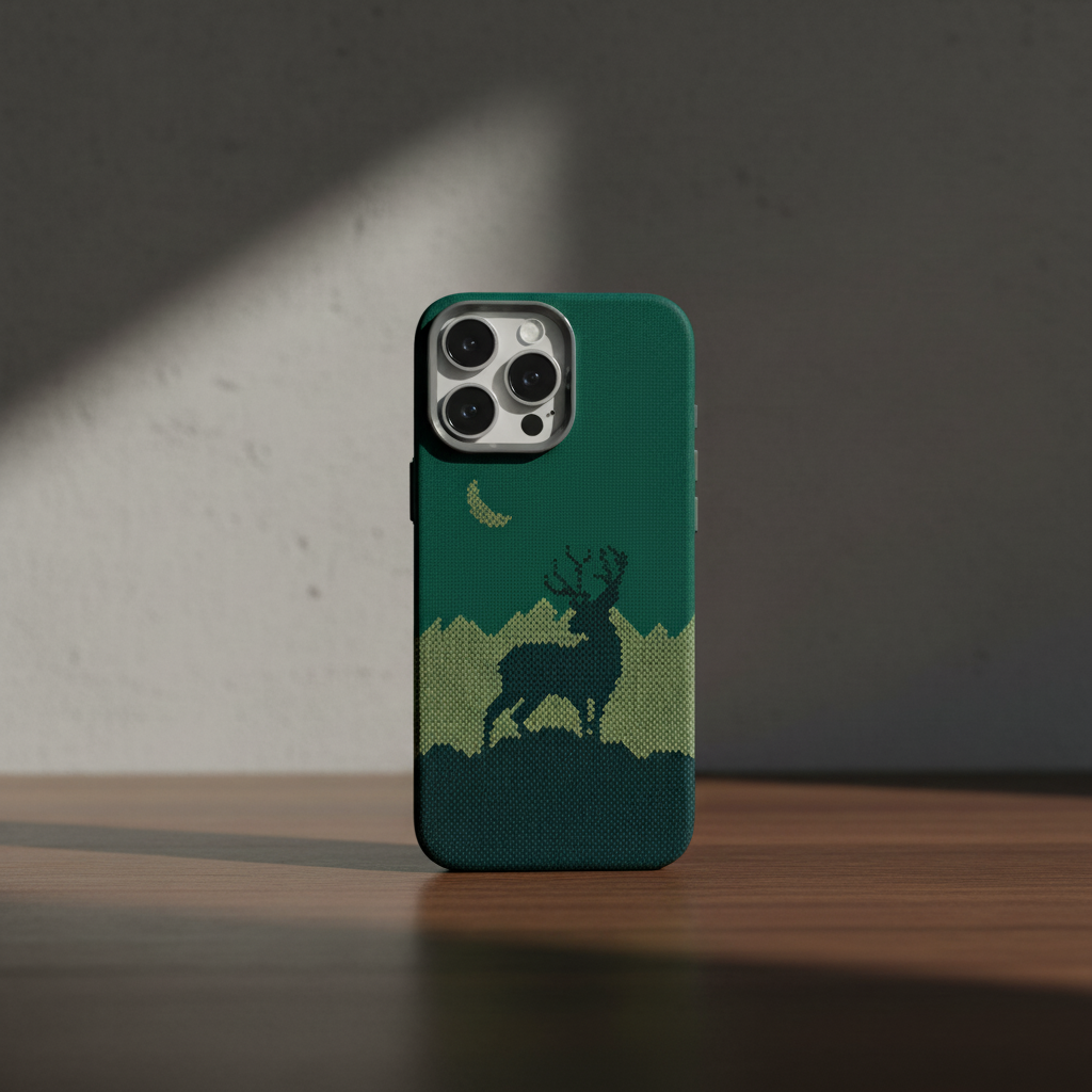 LZEL MagCarbon Deer Cover for iPhone 16 Pro - Green Deer