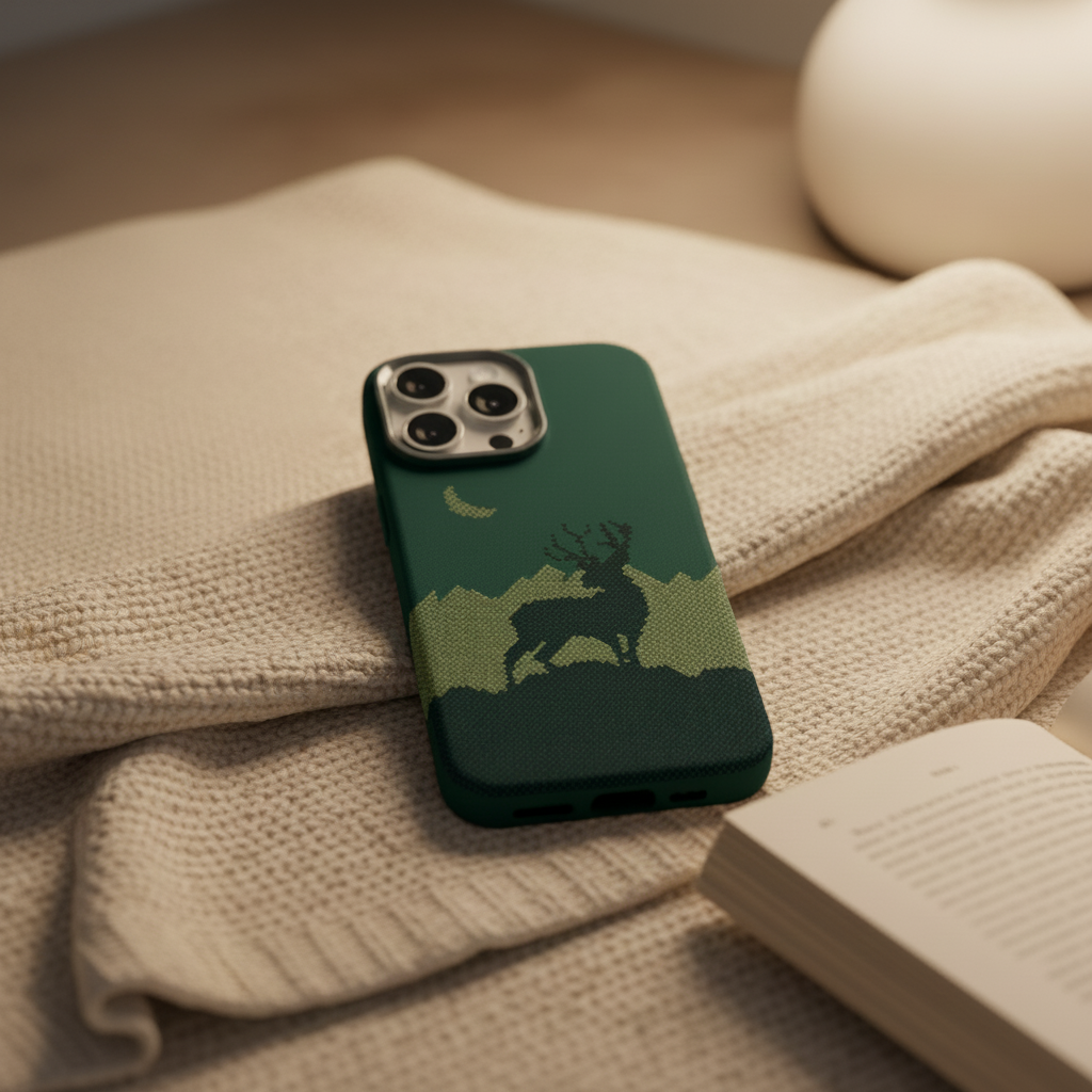 LZEL MagCarbon Deer Cover for iPhone 16 Pro - Green Deer
