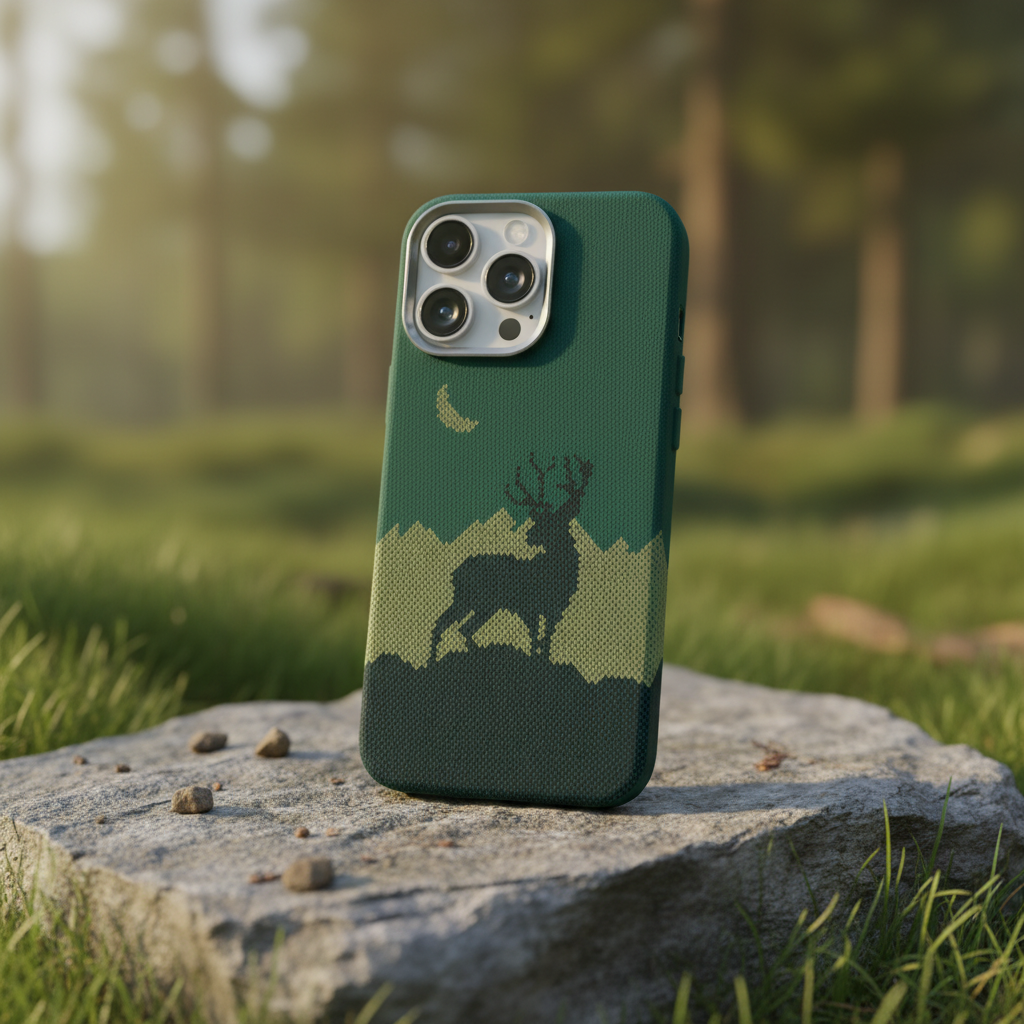 LZEL MagCarbon Deer Cover for iPhone 16 Pro - Green Deer