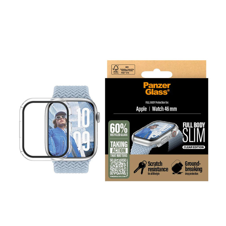 PanzerGlass® 3714, Screen Protector Snappie Full Body Slim Transparent | Apple Watch 46mm '24