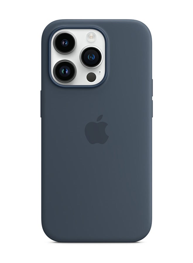 APPLE-iPhone 14 Pro MagSafe Silicone Back Cover – LO – Storm Blue