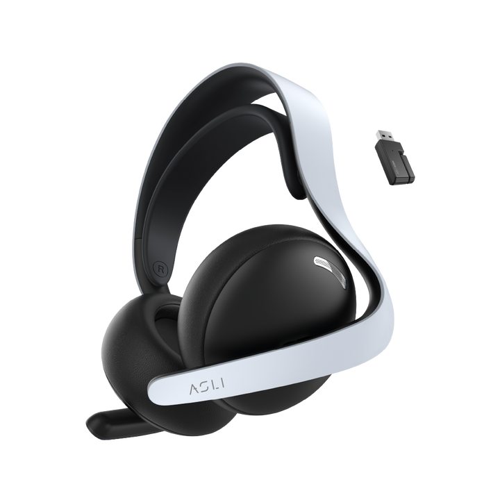 Asli Global Wavetune Series High-Performance 2.4G Wireless Tri-Mode Gaming Headset - White