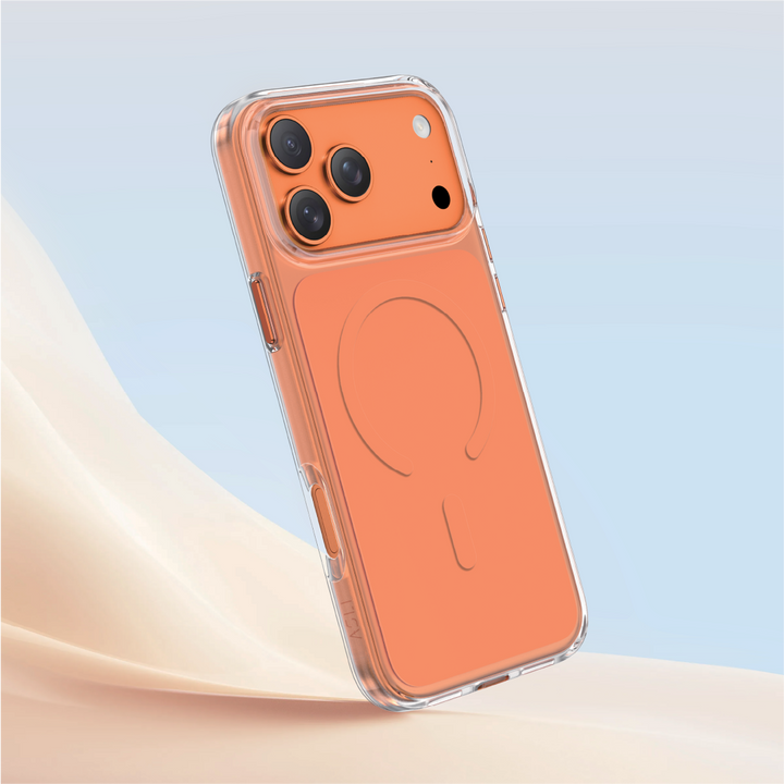 Asli Global Magtrox Neo Scratch-Resistant Transparent Magsafe Case For IPhone 17 Pro - Orange
