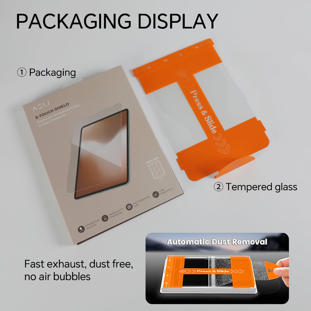 Asli Global E-Touch Shield Premium Glass With Applicator for iPad 9 (10.2") - Clear