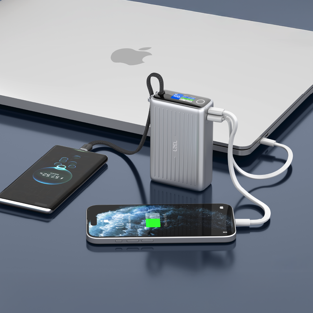 LZEL Neurode Sync 25000Mah Pd3.0 & Qc3.0|100W|Built-In-Usb-C Cable Pd Power Bank