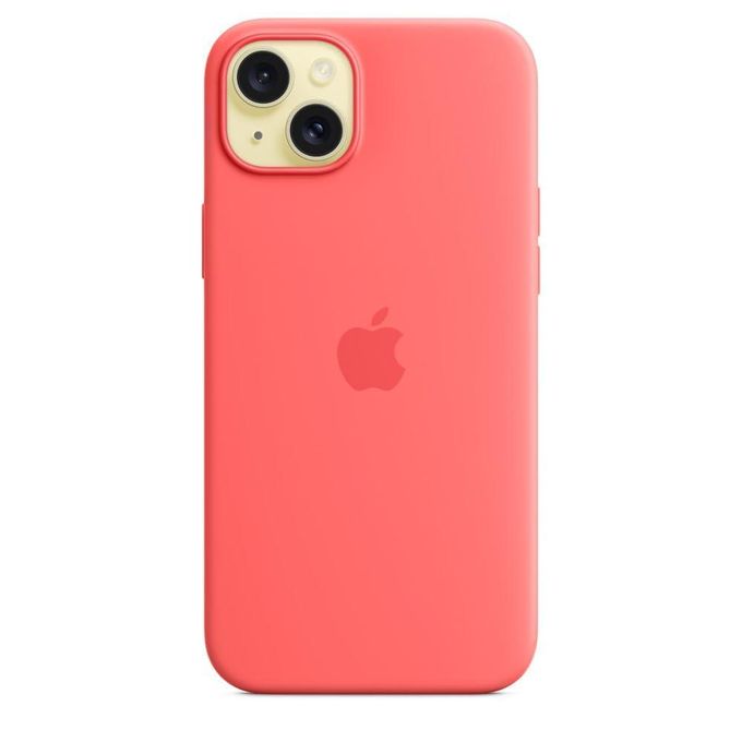 APPLE - iPhone 15 Plus Silicone Case with MagSafe - Guava