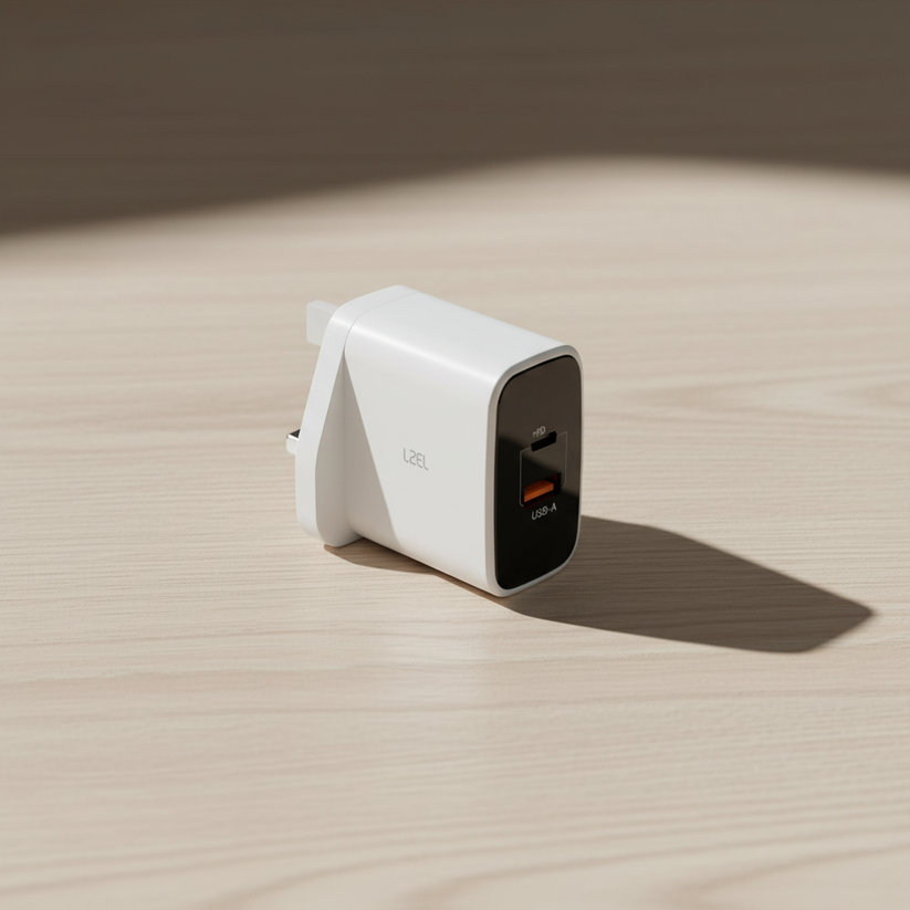 LZEL VoltixCharge 35W Dual Port USB-A USB-C GaN Wall Charger