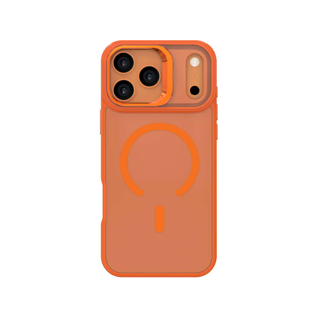 LZEL Magcamstand Soft Oil-coating Case With Adjutable Camera Stand Case For IPhone 17 Pro - Orange