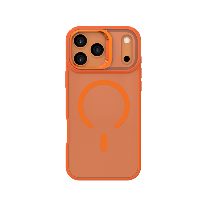 LZEL Magcamstand Soft Oil-coating Case With Adjutable Camera Stand Case For IPhone 17 Pro - Orange