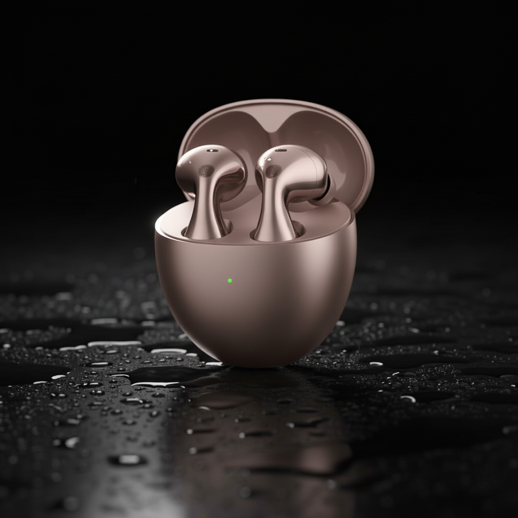 Huawei FreeBuds 6 – Truly Wireless Bluetooth Open-Fit Earbuds with Charging Case + Bundle Offer - Rose Gold
