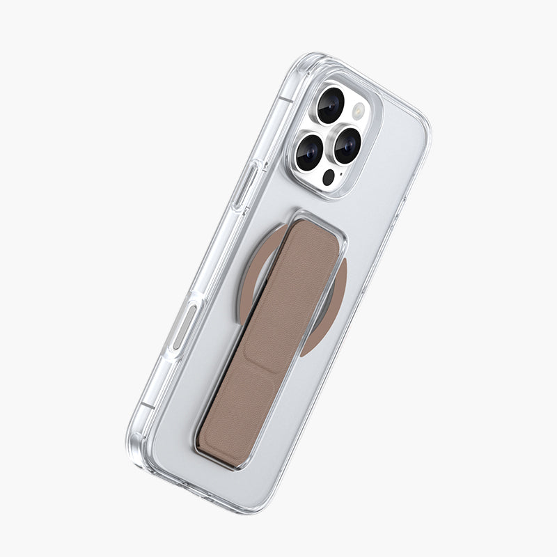 SnapGrip MagSafe Compatible Case For iPhone 16 Series | Leather Grip & Foldable Stand