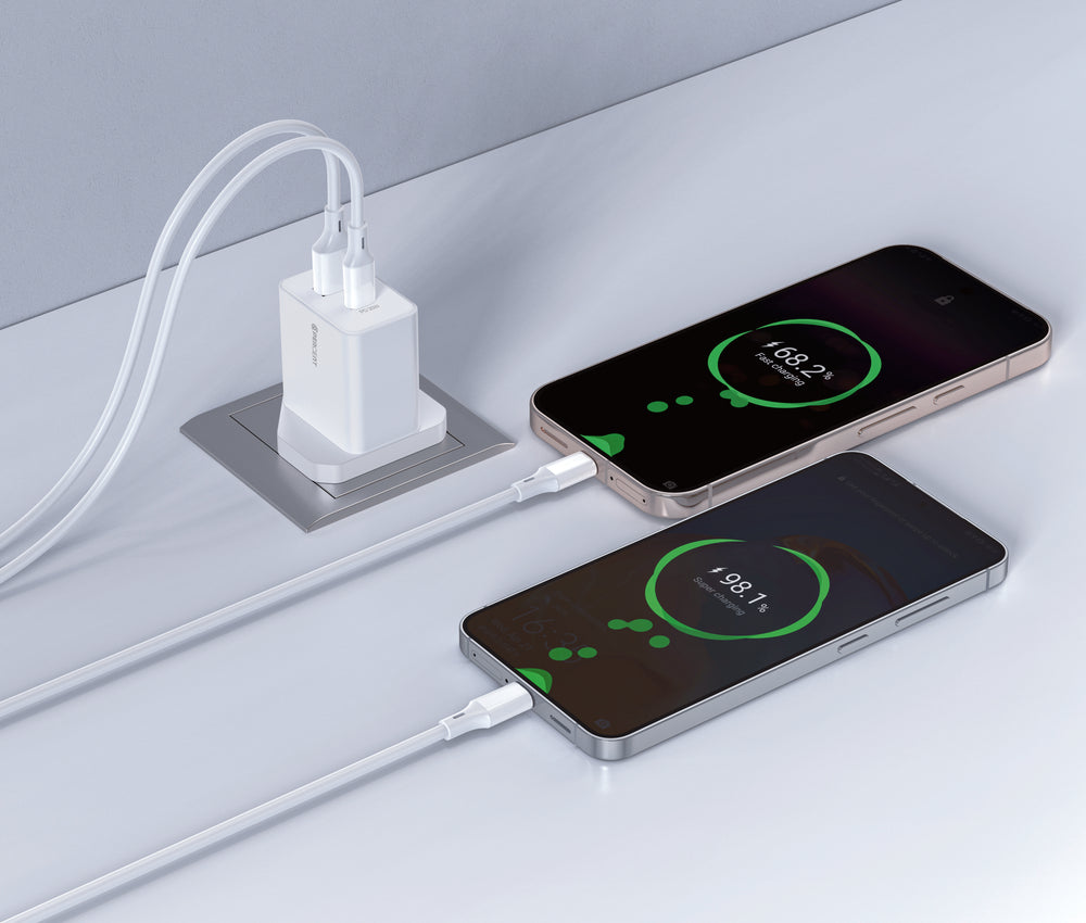 90PERCENT-THUNDERNEO VOLT 20W DUAL PORT UAB TYPE C WALL CHARGER-WHITE
