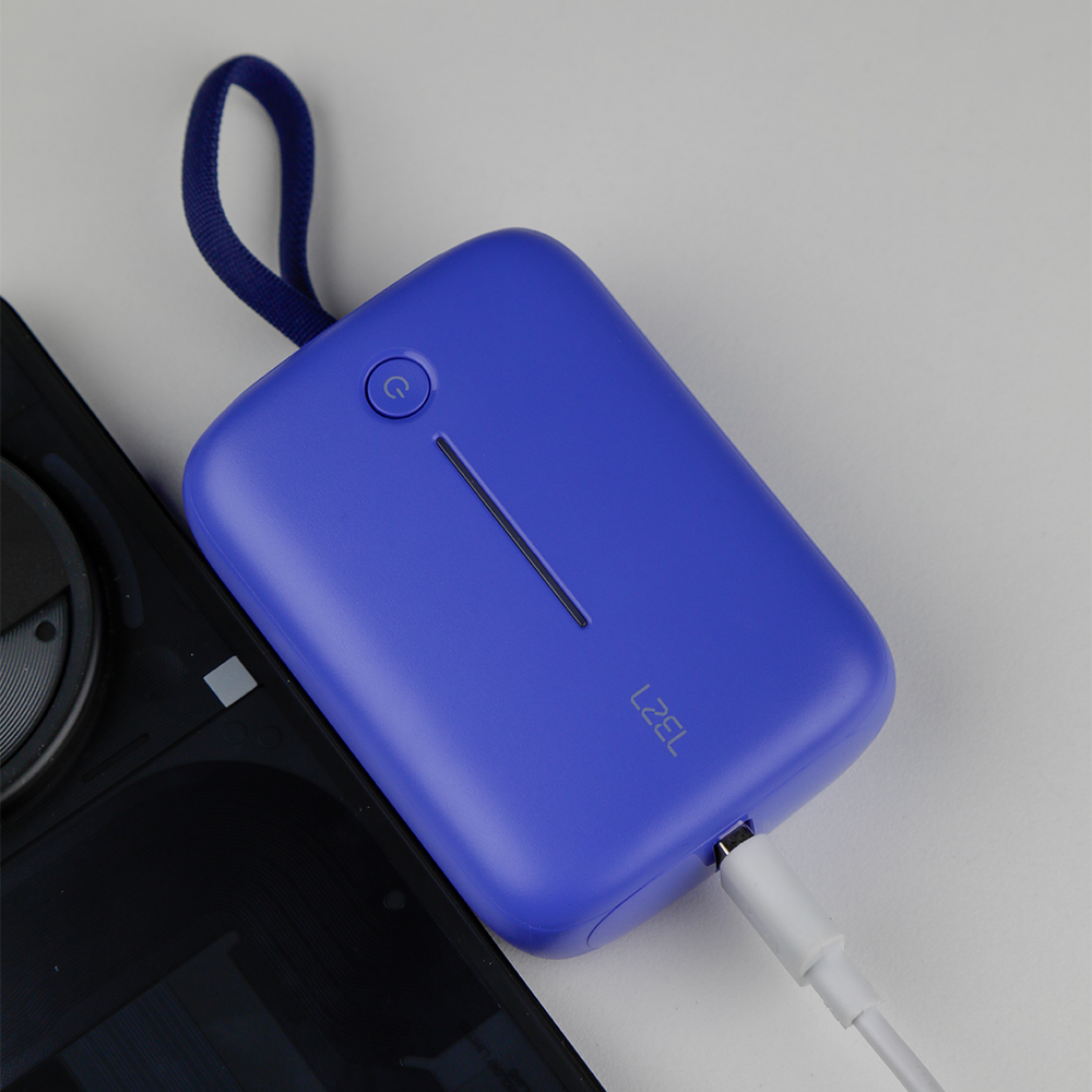 LZEL PrimeBrio Neo 10K Mini Power Bank 22.5W – 10000mAh, Detachable Type-C Cable - Blue