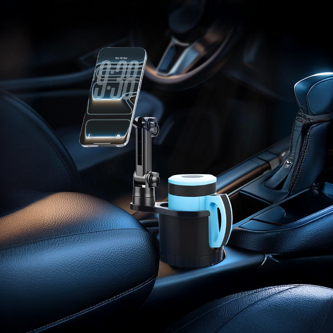 LZEL 2-In-1 Magnetic Car Phone Mount &amp; Cup Holder Hands-Free Viewing - Strong Stability - Universal Phone Compatibility
