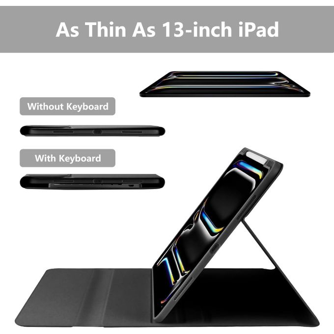 YESIDO iPad Pro 13 M4/M5 Keyboard Case 2024 - Black