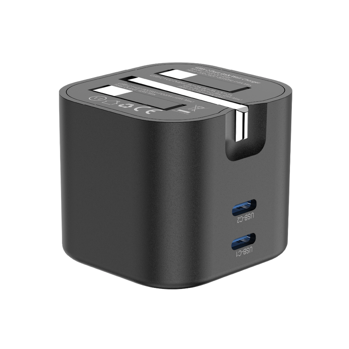 Asli  Global Powercore Dual 45 Gan Dual-Port Usb-C Fast Charger - Black