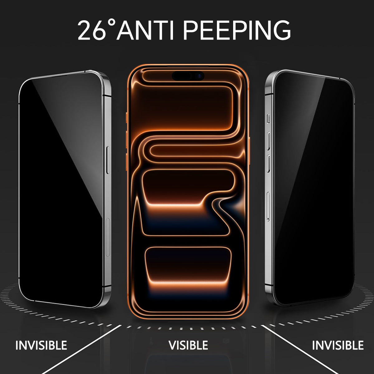 Asli Global E-Touch Shield Premium Glass With Applicator for iPhone 17 - Privacy