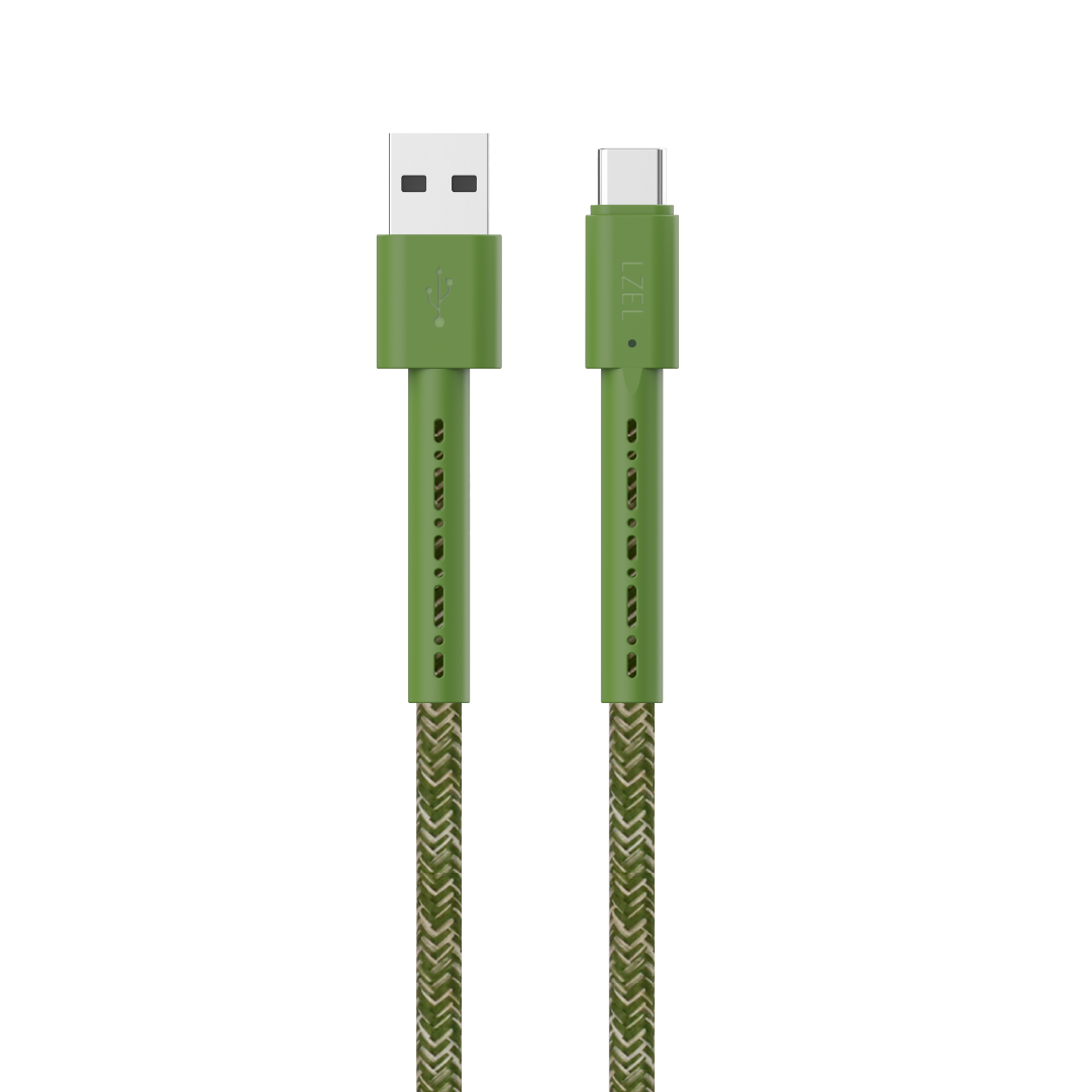 LZEL Celeris Charge AXC Braided USB-A to USB-C 2.0 Cable, 480Mbps, 15W Max, 1m