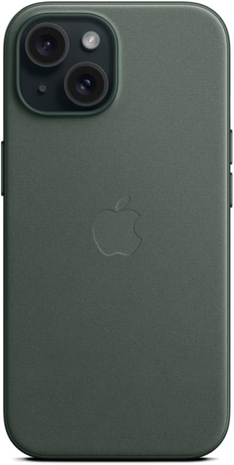 APPLE-iPhone 15 Silicone MagSafe Back Cover with Woven Logo – Evergreen