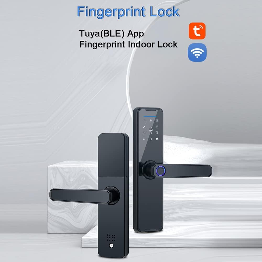 Smart LockSmart Door Lock with Handle Fingerprint Electronic Deadbolt