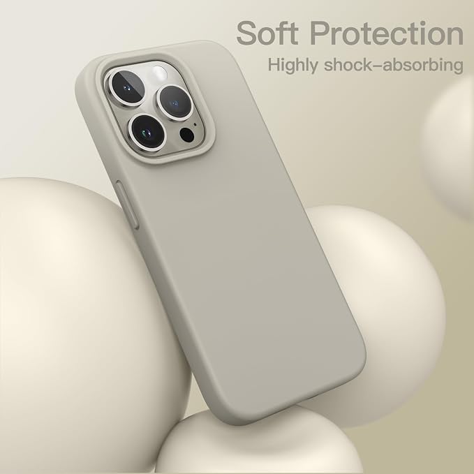 APPLE-iPhone 15 Pro Silicone MagSafe Back Cover with Soft Logo – Clay