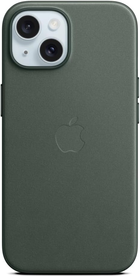APPLE- آيفون 15 غطاء خلفي سيليكون ماجسيف مع شعار منسوج – أخضر داكن