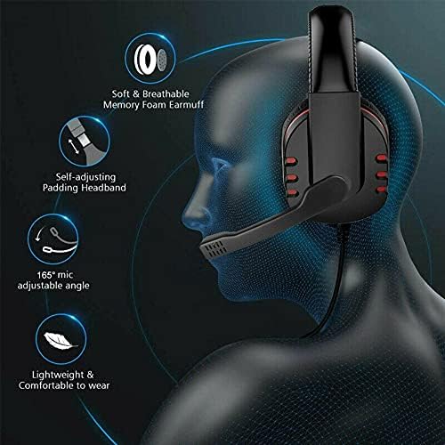 Stereo Gaming Headset with Mic – Over-Ear, 3.5mm, for PS4/Xbox One/Nintendo Switch/PC