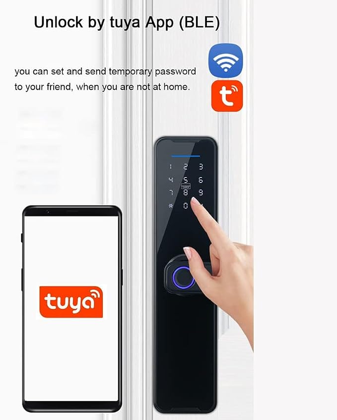 Smart LockSmart Door Lock with Handle Fingerprint Electronic Deadbolt