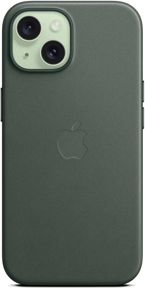APPLE-iPhone 15 Silicone MagSafe Back Cover with Woven Logo – Evergreen