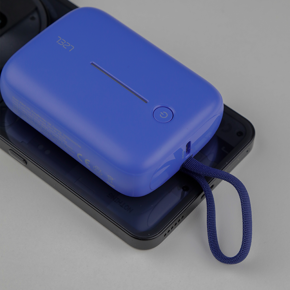 LZEL PrimeBrio Neo 10K Mini Power Bank 22.5W – 10000mAh, Detachable Type-C Cable - Blue