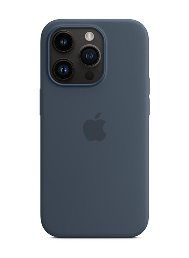 APPLE-iPhone 14 Pro MagSafe Silicone Back Cover – LO – Storm Blue