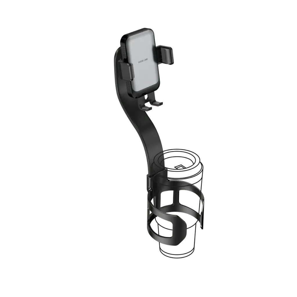 Green Lion Flex Grip Car Cup Holder Phone Mount - Black