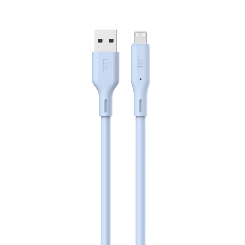 LZEL Celeris Silox CXL Soft Silicone USB-A to Lightning Cable, 480Mbps, 15W Max, 2m - Blue